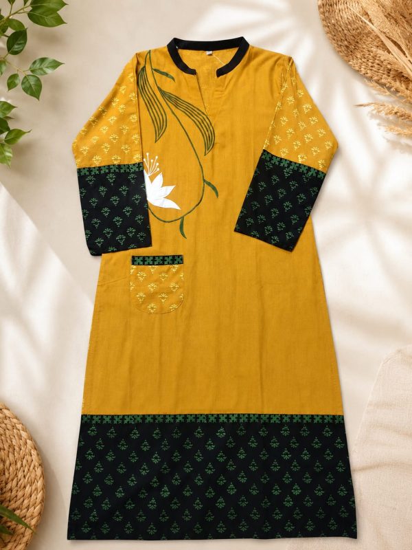 1PC Kurti (Mustard Yellow)