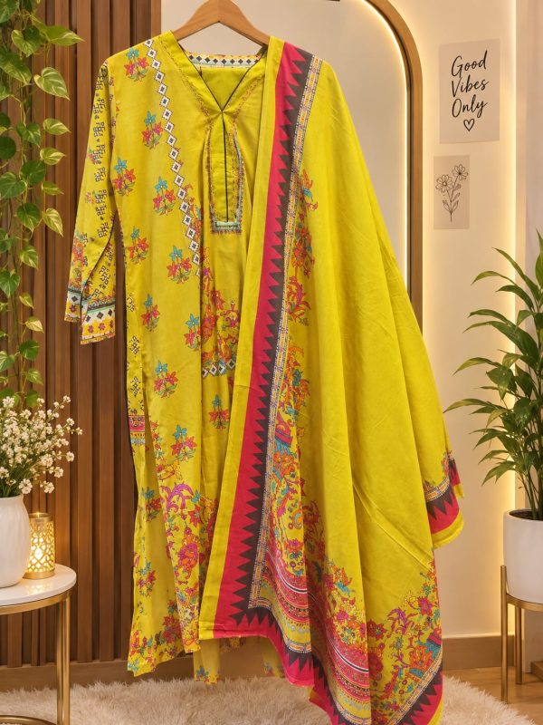 Flower Print Cotton 3PC