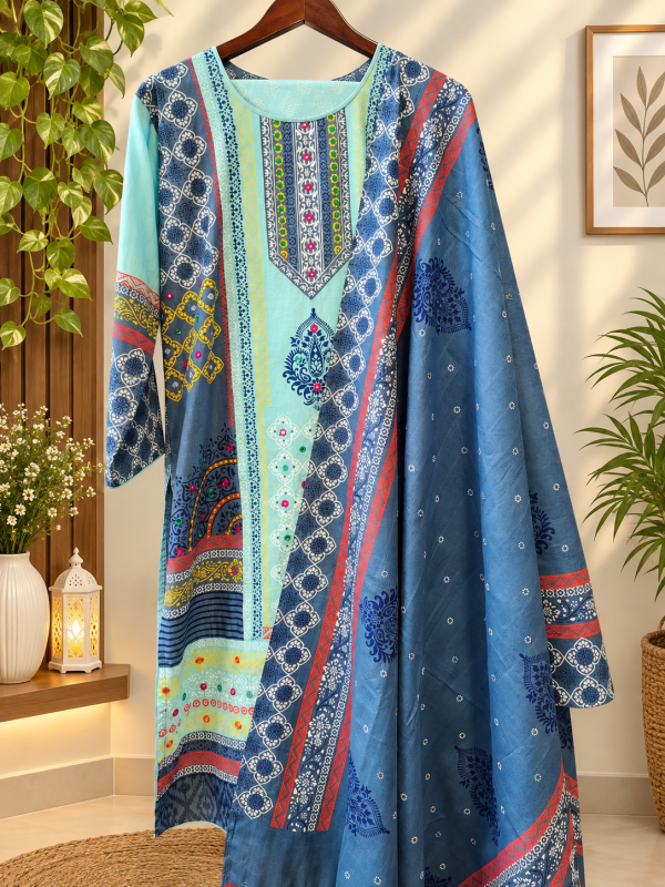 Printed 3PC (Sky Blue)